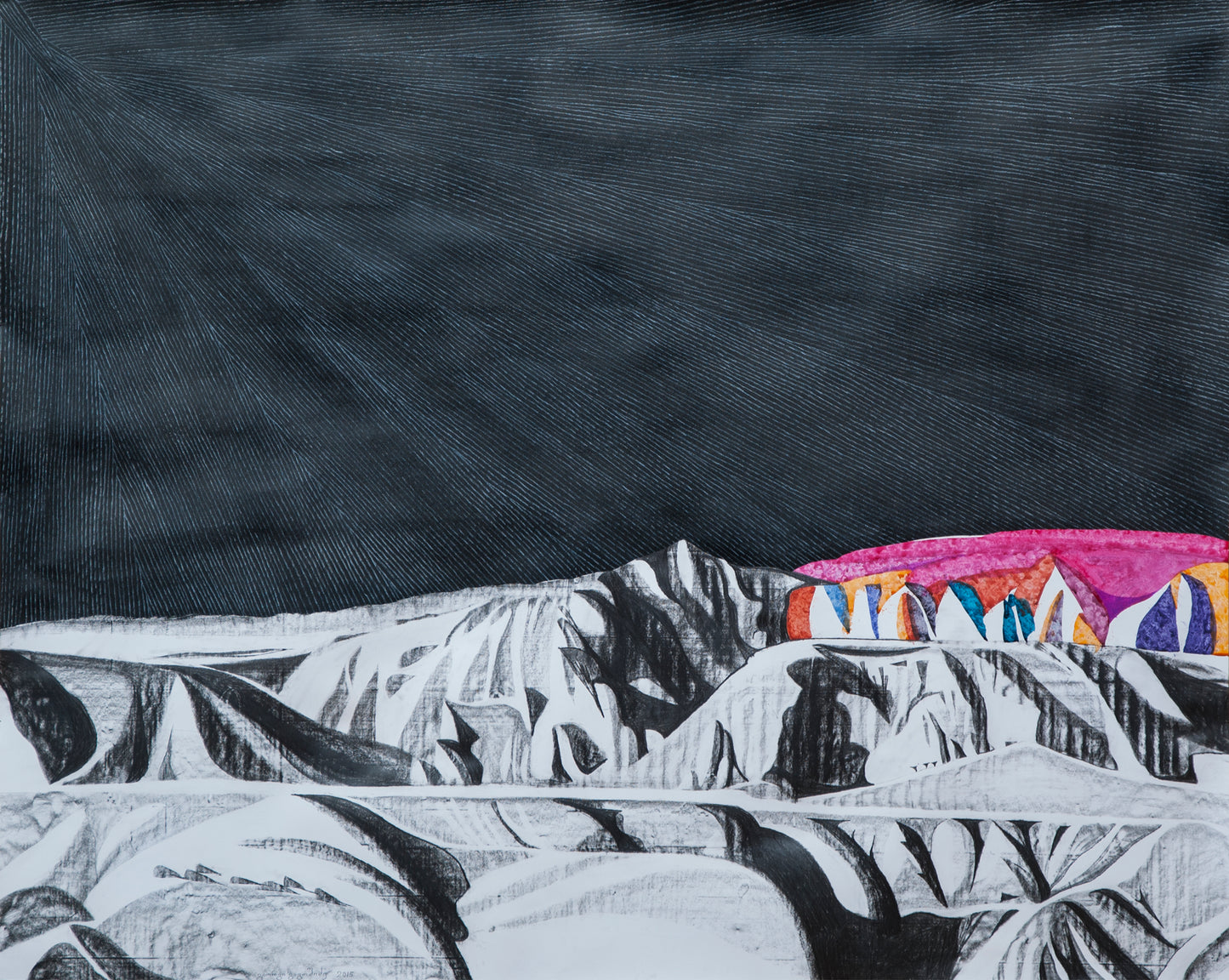Pencil,Watercolour,Tempera on Paper George Gagoshidze