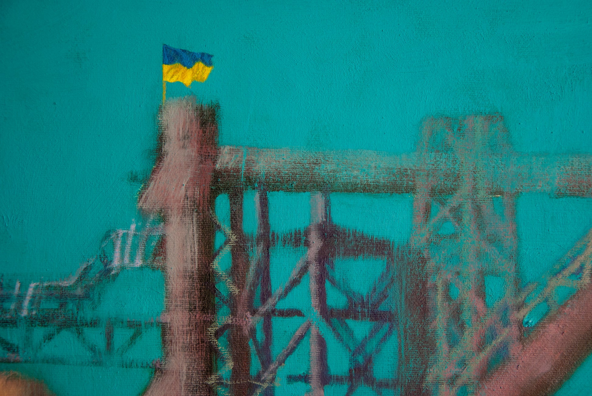 The dream of a Georgian volunteer during the siege of Azovstal -The dream of a Georgian volunteer after returning to the homeland.                     Oil on canvas.90 X 120 cm.        2026 George Gagoshidze